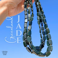 Icy Greenland Jade Silver Beaded Necklace 18"