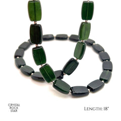 Icy Greenland Jade Silver Beaded Necklace 18"