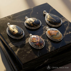 Copper Inclusion Pendant - Sterling Silver