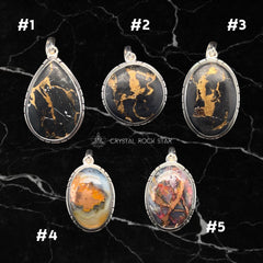 Copper Inclusion Pendant - Sterling Silver