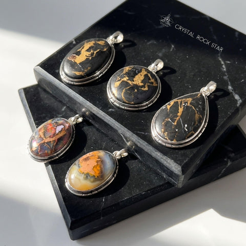 Copper Inclusion Pendant - Sterling Silver