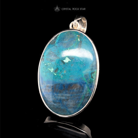 Shattuckite Crystal Sterling Silver Pendant