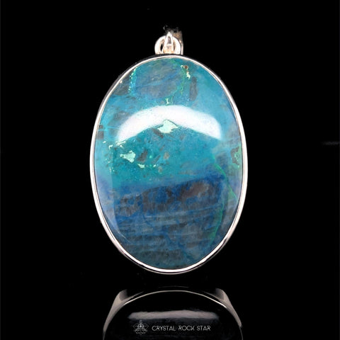 Shattuckite Crystal Sterling Silver Pendant