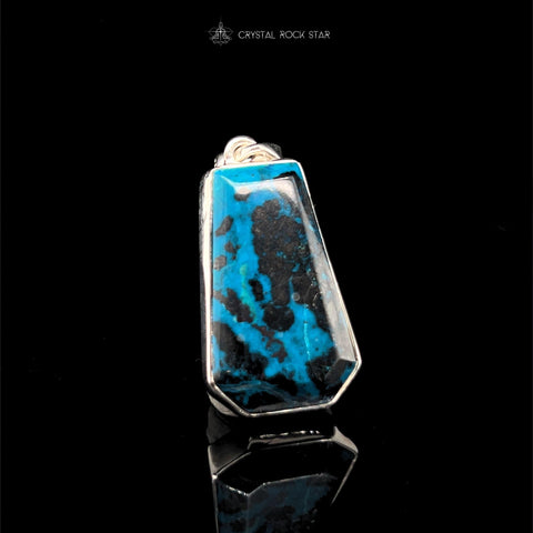 Shattuckite Coffin Crystal Silver Pendant