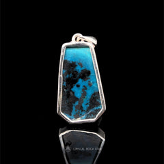 Shattuckite Coffin Crystal Silver Pendant