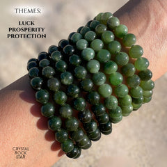 Genuine Jade Beaded Stretch Bracelet 8mm