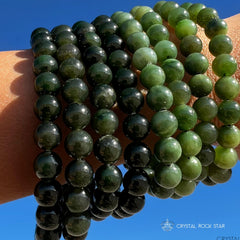 Genuine Jade Beaded Stretch Bracelet 8mm