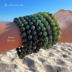 Genuine Jade Beaded Stretch Bracelet 8mm