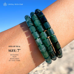 Jade Barrel Beaded Bracelet 7mm Beads
