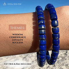 Lapis Lazuli Barrel Bead Stretch Bracelet 7mm
