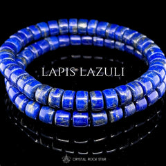 Lapis Lazuli Barrel Bead Stretch Bracelet 7mm