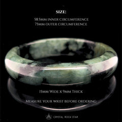 Jade Crystal Bangle Round Bracelet 58.5mm