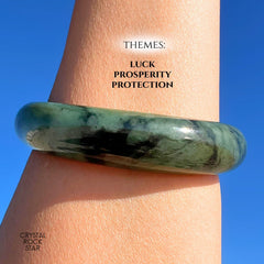 Jade Crystal Bangle Round Bracelet 58.5mm