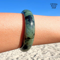 Jade Crystal Bangle Round Bracelet 58.5mm