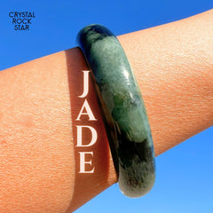 Jade Crystal Bangle Round Bracelet 58.5mm
