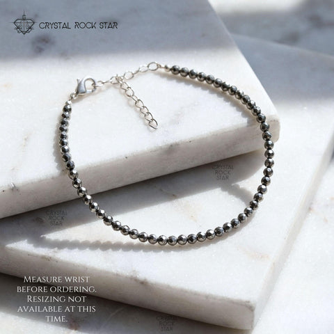 Pyrite Sparkly Faceted Adjustable Bracelet