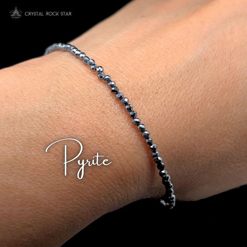 Pyrite Sparkly Faceted Adjustable Bracelet