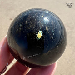 2" Greenland Nuummite Sphere 50mm Rare Crystal Ball