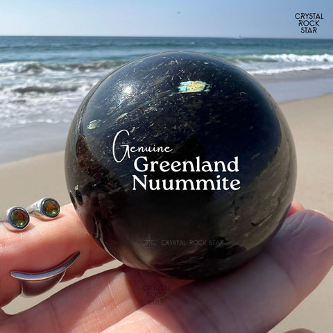 2" Greenland Nuummite Sphere 50mm Rare Crystal Ball