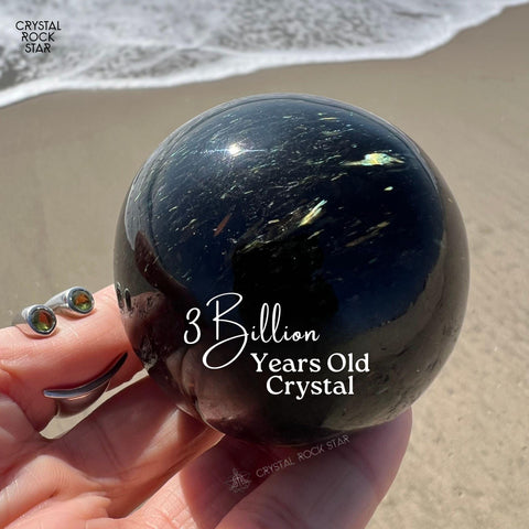 2.2" Greenland Nuummite Sphere Stone Crystal Ball 55mm