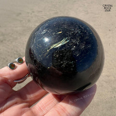 2.2" Greenland Nuummite Sphere Stone Crystal Ball 55mm
