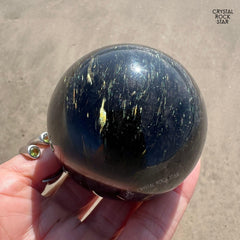 2.2" Greenland Nuummite Sphere Stone Crystal Ball 55mm