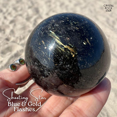 2.2" Greenland Nuummite Sphere Stone Crystal Ball 55mm