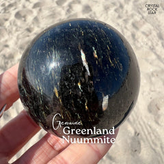 2.2" Greenland Nuummite Sphere Stone Crystal Ball 55mm