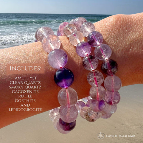 Super Seven Melody Stone Beaded Stretch Bracelet