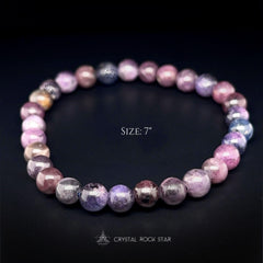 Purple Blue Pink Star Sapphire Bracelet 7" 7mm