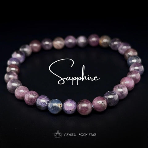 Purple Blue Pink Star Sapphire Bracelet 7" 7mm