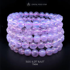 Lavender Moon Quartz Beaded Stretch Bracelet