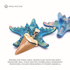 Shark Tooth Fossil Pendant 18k Gold Plated