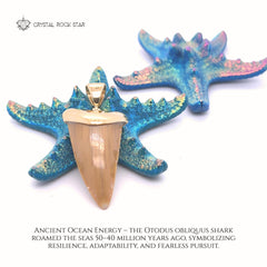 Shark Tooth Fossil Pendant 18k Gold Plated