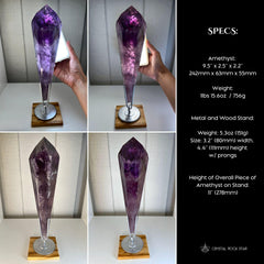 Raw Amethyst Large Crystal Point + Stand