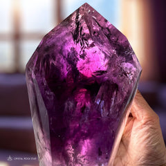 Raw Amethyst Large Crystal Point + Stand