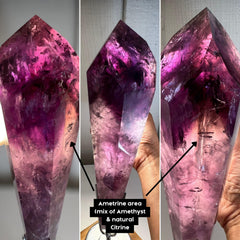 Raw Amethyst Large Crystal Point + Stand