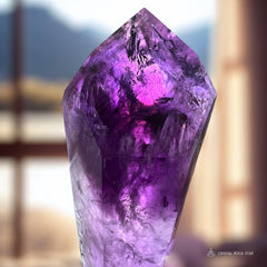 Raw Amethyst Large Crystal Point + Stand