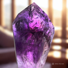 Raw Amethyst Large Crystal Point + Stand