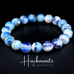 Hackmanite Lazurite Pyrite Bracelet 11mm Beads