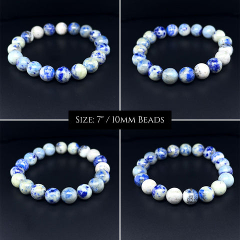 Hackmanite 10mm Bracelet, Tenebrescent UV Reactive