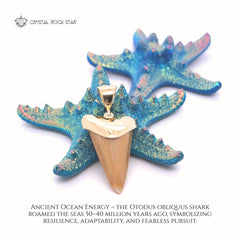 Shark Tooth Fossil Pendant 18k Gold Plated