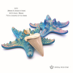 Beige Shark Tooth Fossil Pendant 18k Gold