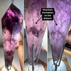 Raw Amethyst Large Crystal Point + Stand