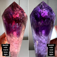 Raw Amethyst Large Crystal Point + Stand