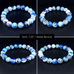 Hackmanite Lazurite Pyrite Bracelet 11mm Beads