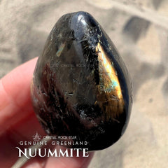 Flashy Greenland Nuummite Tumbled Stone 1.3"