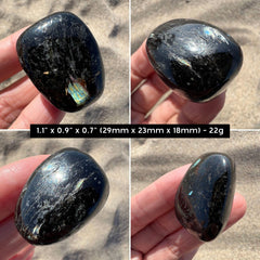 Rare Blue Flash Nuummite Tumbled Stone 1.1"