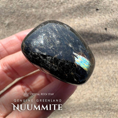 Rare Blue Flash Nuummite Tumbled Stone 1.1"