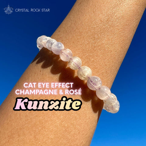 Rare Kunzite Cat Eye Beaded Bracelet 7mm